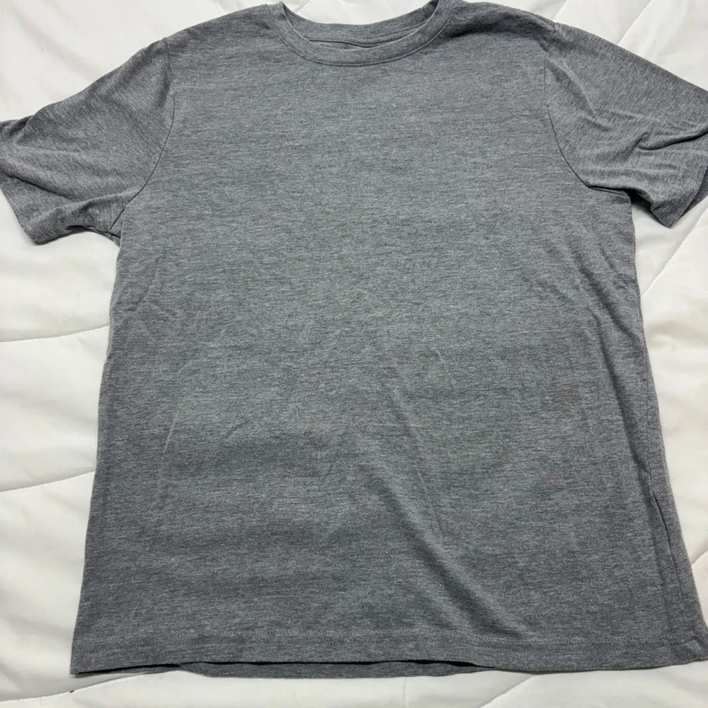 Wonder Nation Boys Heather Gray Short Sleeve Tee Lg (10-12) Husky